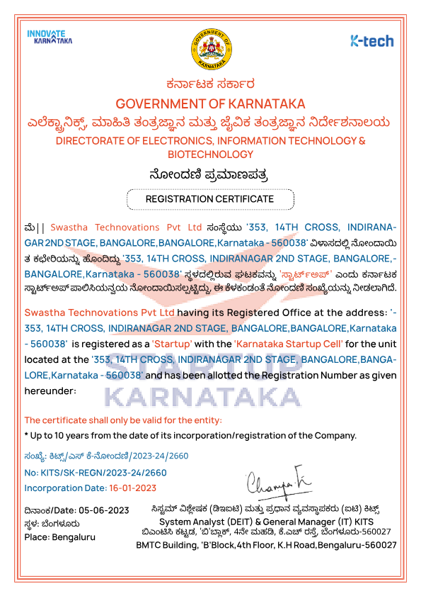 Karnataka startup registration document preview